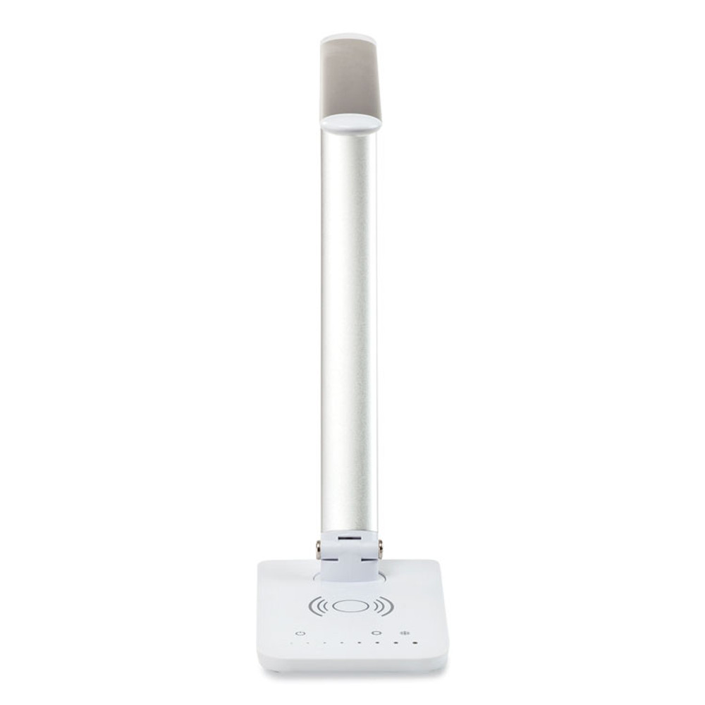 SAFCO PRODUCTS 1009SL Vamp LED Wireless Charging Lamp, Multi-pivot Neck, 16.75" High, Silver