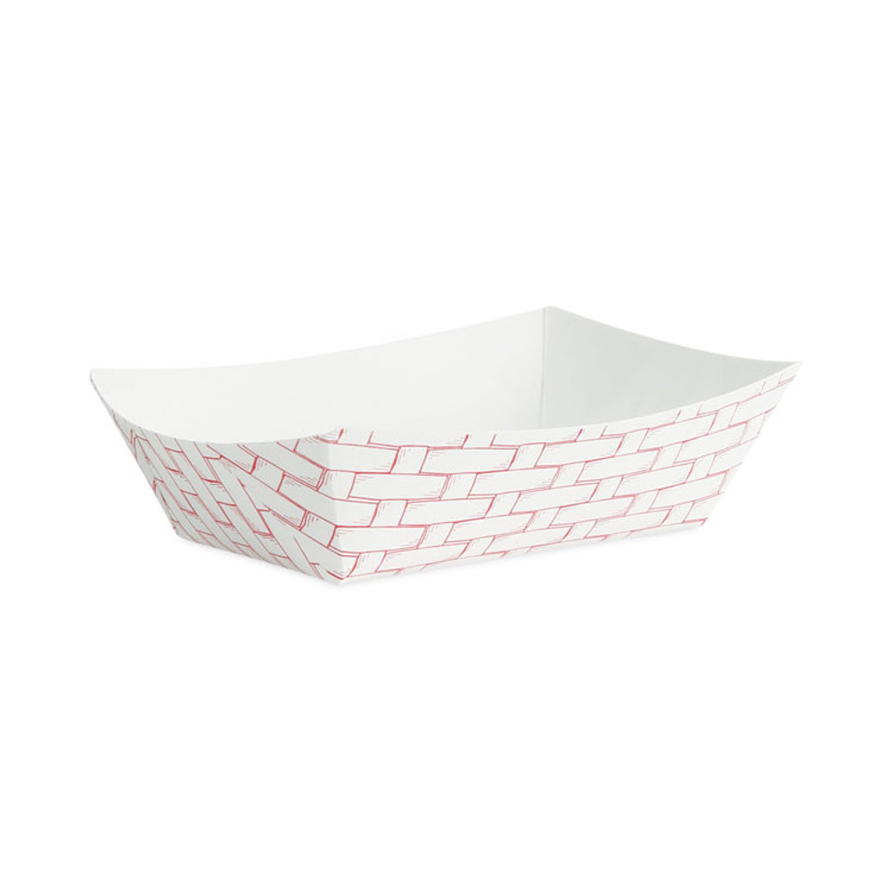 BOARDWALK 30LAG050 Paper Food Baskets, 0.5 lb Capacity, Red/White, 1,000/Carton