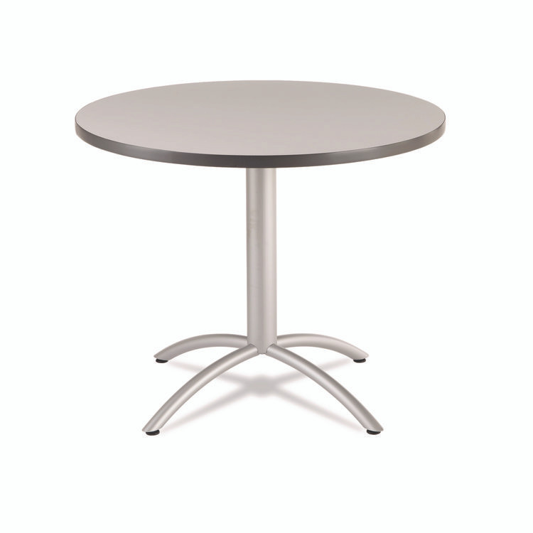 ICEBERG ENTERPRISES 65621 CafeWorks Table, Cafe-Height, Round, 36" x 30", Gray/Silver