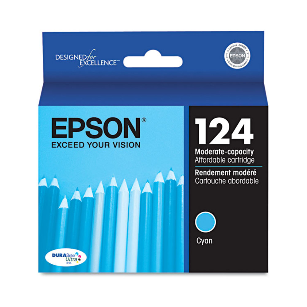 EPSON AMERICA, INC. T124220S T124220-S (124) DURABrite Ultra Ink, Cyan