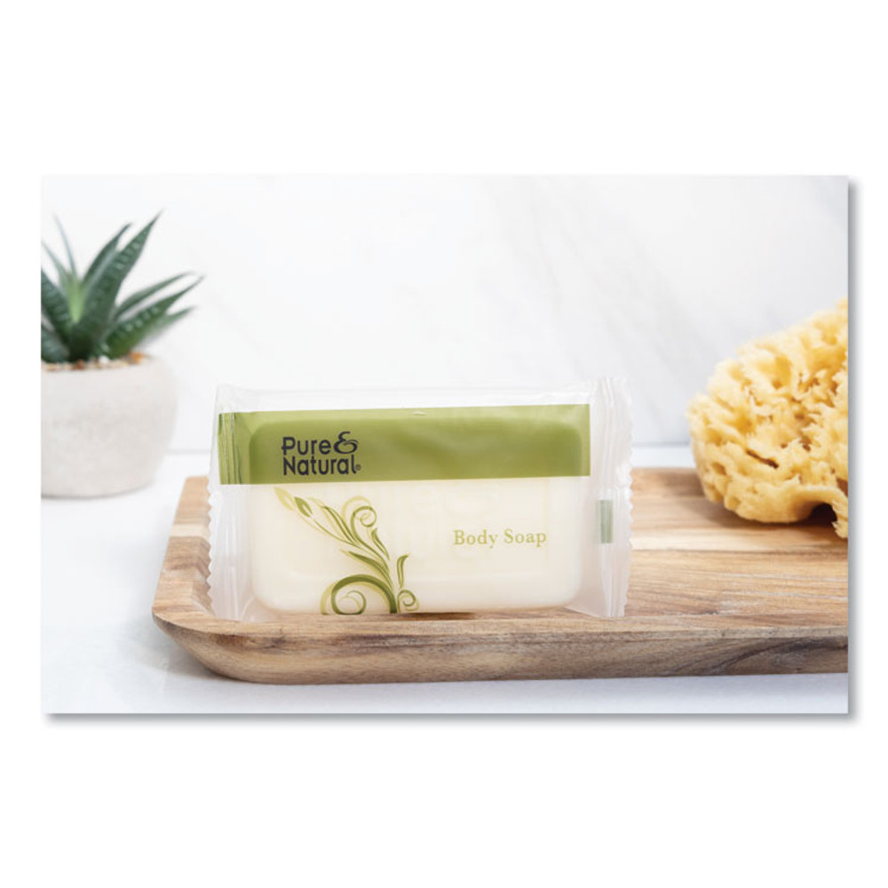 TRANSMACRO AMENITIES Pure & Natural™ 500150 Body and Facial Soap, Fresh Scent, # 1 1/2, 500/Carton