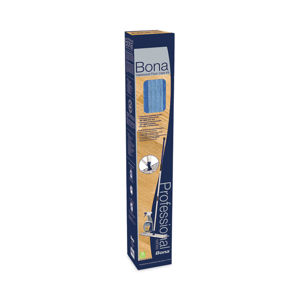 BONA US WM710013399 Hardwood Floor Care Kit, 18" Wide Microfiber Head, 72" Silver/Blue Aluminum Handle