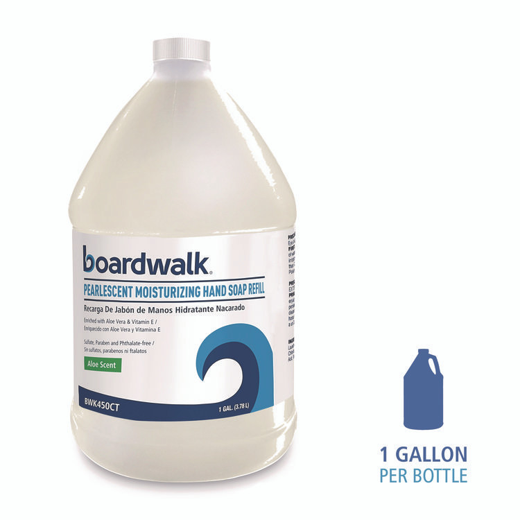BOARDWALK 450EA Pearlescent Moisturizing Liquid Hand Soap Refill, Aloe Scent, 1 gal Bottle