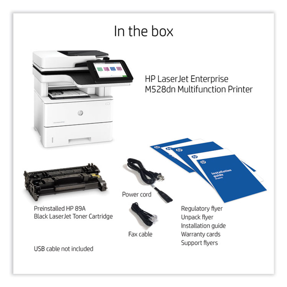 HP INC 1PV64A LaserJet Enterprise MFP M528dn Multifunction Laser Printer, Copy/Print/Scan
