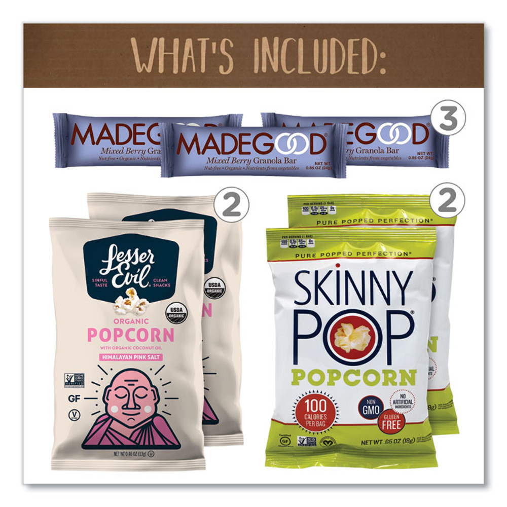 SNACK BOX PROS 70000128 Low Calories Snack Box, 28 Assorted Snacks/Box