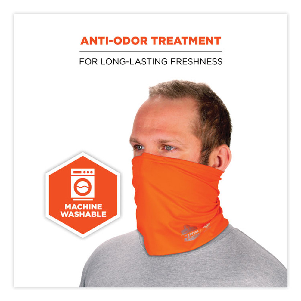 TENACIOUS HOLDINGS, INC. ergodyne® 42147 Chill-Its 6489 2-Layer Cooling Performance Knit Multi-Band, Polyester/Spandex, Large/X-Large, Hi-Vis Orange