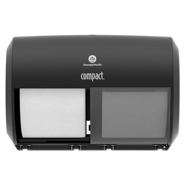 GEORGIA PACIFIC Professional 56784A Compact Coreless Side-by-Side Double Roll Tissue Dispenser, 11.5 x 7.63 x 8, Black