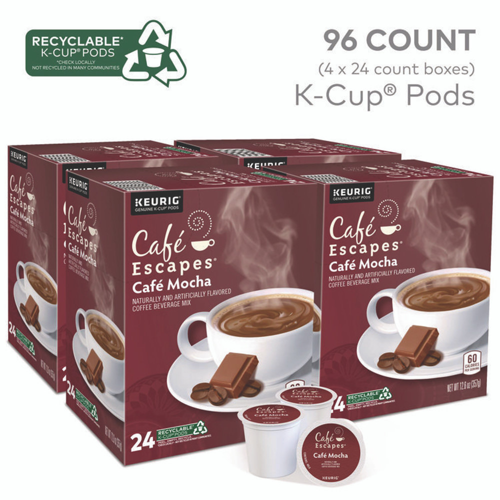 KEURIG DR PEPPER Café Escapes® 6803CT Mocha K-Cups, 24/Box, 96/Carton