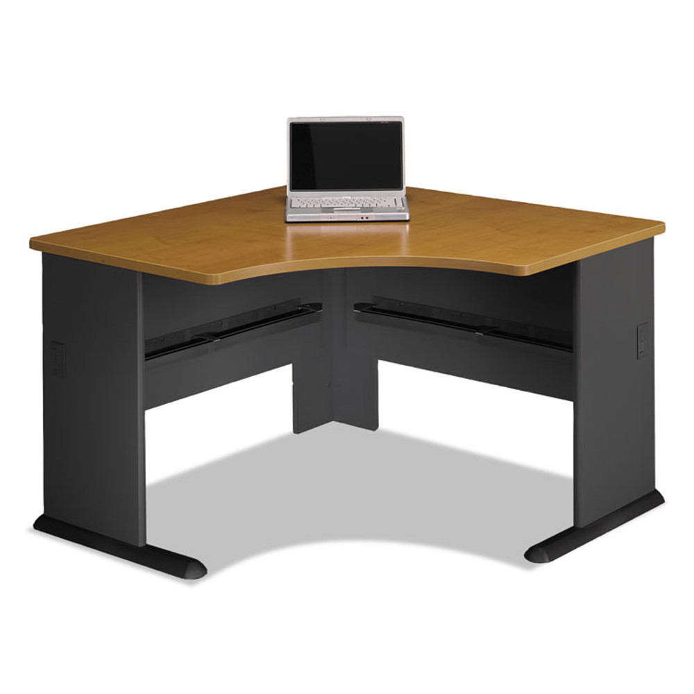 BUSH INDUSTRIES WC57466 Series A Collection Corner Desk, 47.25" x 47.25" x 29.88", Natural Cherry/Slate Gray