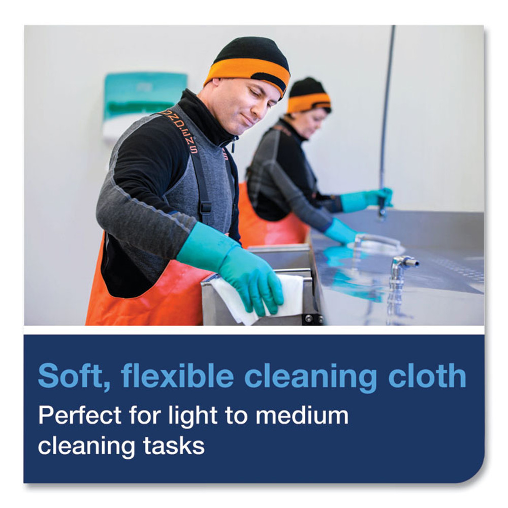 SCA TISSUE Tork® 520681 Industrial Cleaning Cloths, 1-Ply, 16.34 x 14, Gray, 120 Wipes/Pack, 4 Packs/Carton
