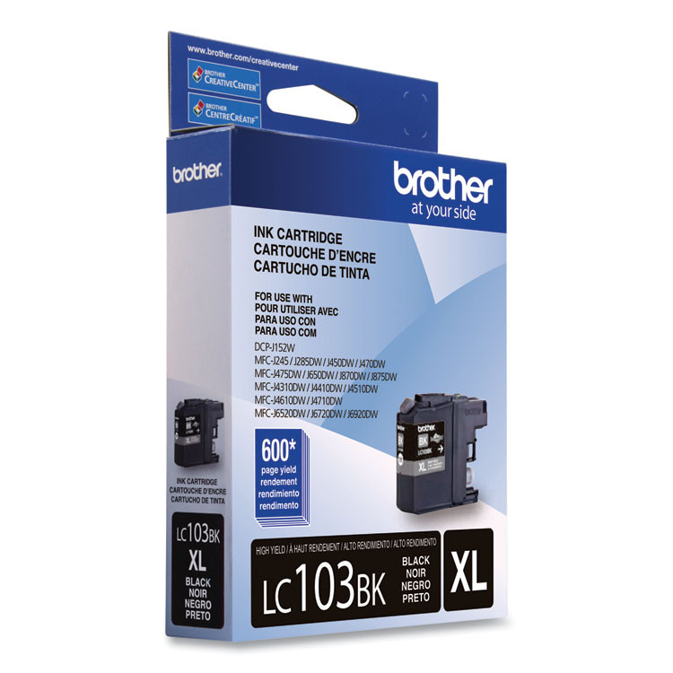 BROTHER INTL. CORP. LC103BK LC103BK Innobella High-Yield Ink, 600 Page-Yield, Black