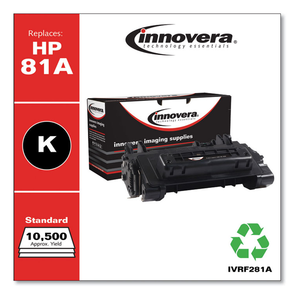 INNOVERA F281A Remanufactured Black Toner, Replacement for 81A (CF281A), 10,500 Page-Yield