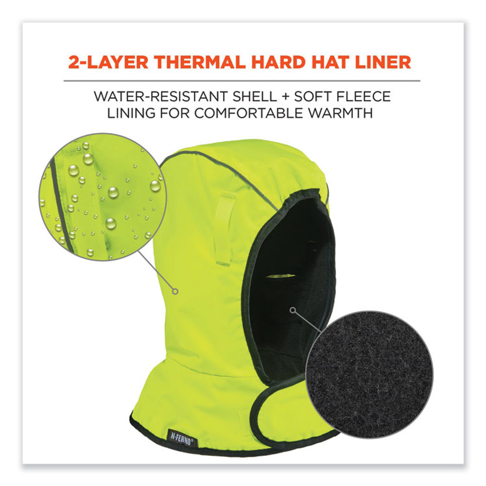 TENACIOUS HOLDINGS, INC. ergodyne® 16841 N-Ferno 6842 2-Layer Poly Shoulder Winter Liner, Fleece/Polyester, One Size Fits Most, Lime
