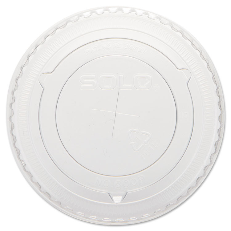 DART SOLO® 600TS Straw-Slot Cold Cup Lids, Fits 10 oz Cold Cups, Plastic, Clear, 100/Pack, 25 Packs/Carton
