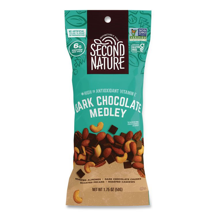 KAR'S NUTS Second Nature® KAR01178 Deluxe Mixed Nut Medley, Dark Chocolate , 1.75 oz Bag, 12/Box