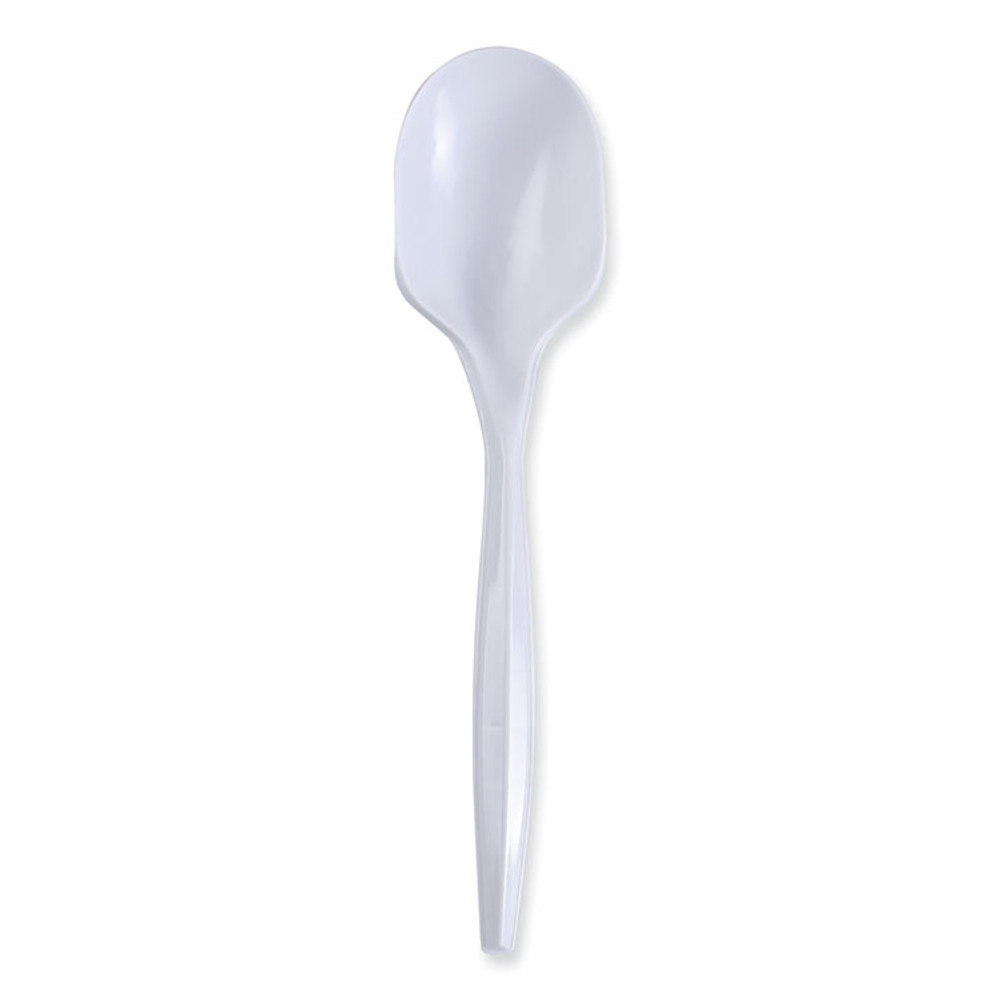 BOARDWALK SSMWPPWIW Mediumweight Wrapped Polypropylene Cutlery, Soup Spoon, White, 1,000/Carton