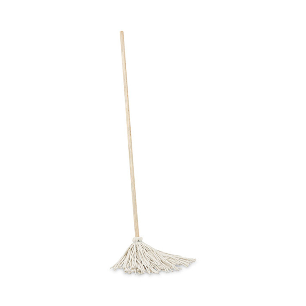 BOARDWALK 112C Handle/Deck Mops, #12 White Cotton Head, 48" Natural Wood Handle, 6/Pack