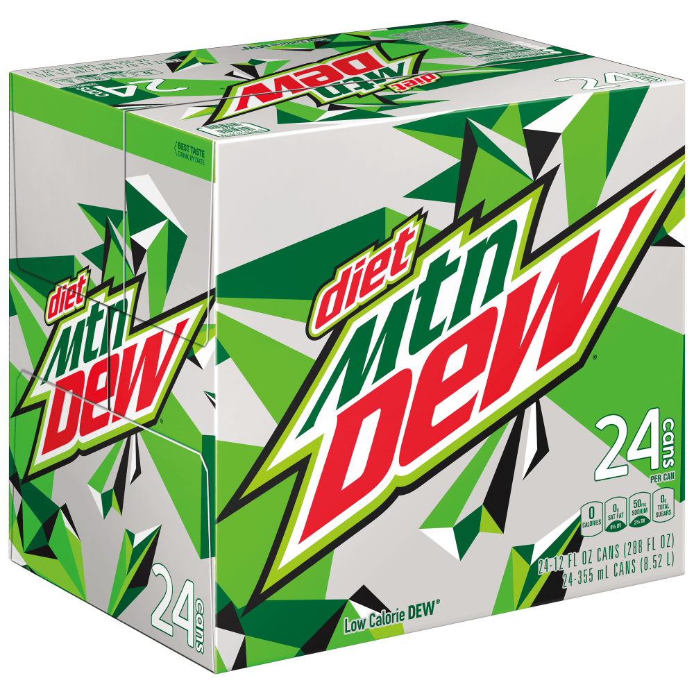 PEPSI-COLA NORTH AMERICA INC. Pepsi 17185  Diet Mountain Dew Soda, 12 Oz, Pack Of 24 Bottles