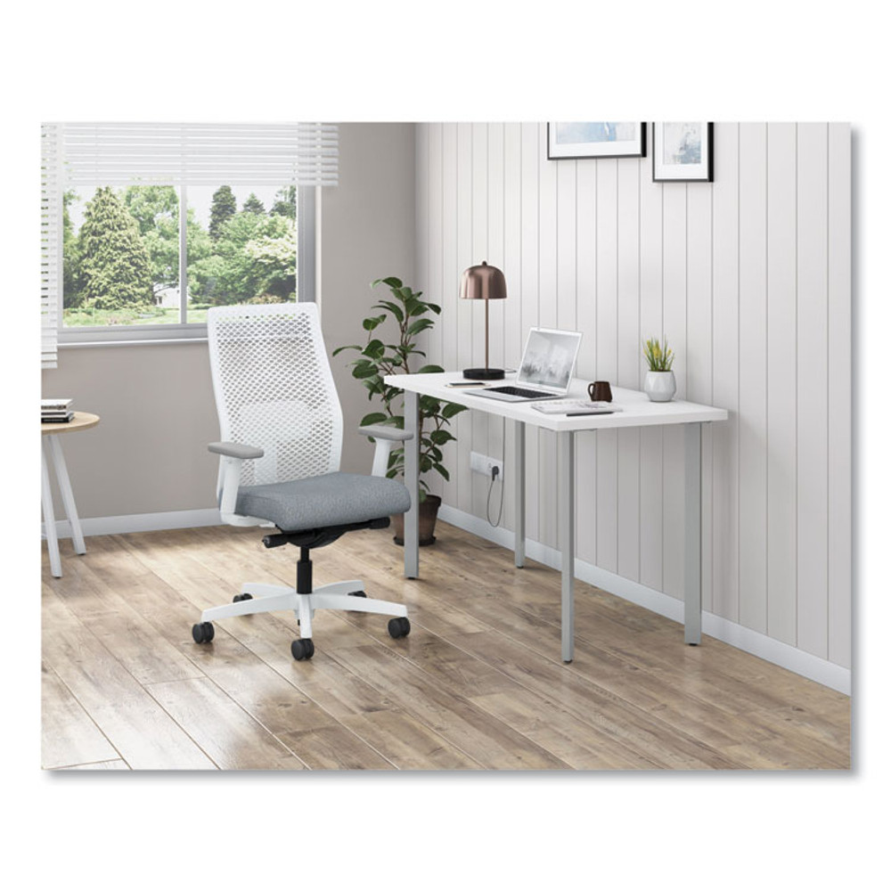 HON COMPANY I2MR2ARA25DX Ignition 2.0 Reactiv Mid-Back Task Chair, 17.25" to 21.75" Seat Height, Basalt Fabric Seat, White Back