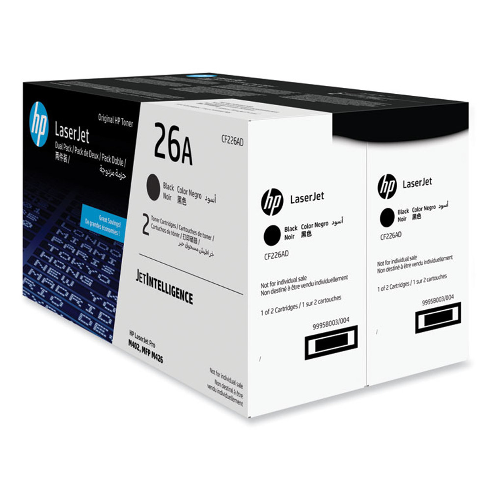 HEWLETT PACKARD SUPPLIES HP CF226AD HP 26A, (CF226A) 2-Pack Black Original LaserJet Toner Cartridge