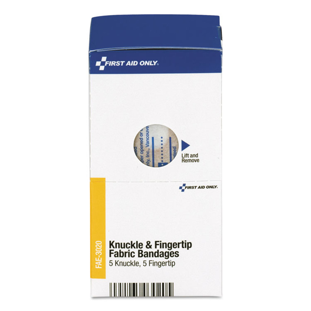 FIRST AID ONLY, INC. FAE3020 Knuckle and Fingertip Bandages, Sterilized, 5 Knuckle, 5 Fingertip, 10/Box