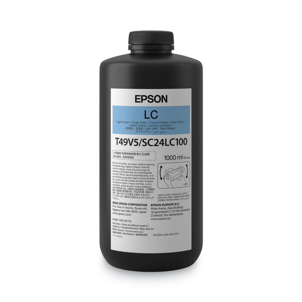 EPSON AMERICA, INC. T49V510 T49V510 (T49V) UltraChrome UV Ink, 1,000 mL, Light Cyan