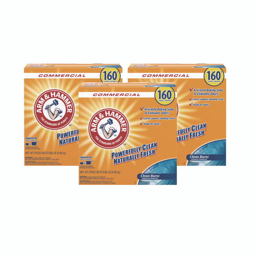CHURCH & DWIGHT CO., INC Arm Hammer™ 33200-00109 Powder Laundry Detergent, Clean Burst, 9.86 lb Box, 3/Carton