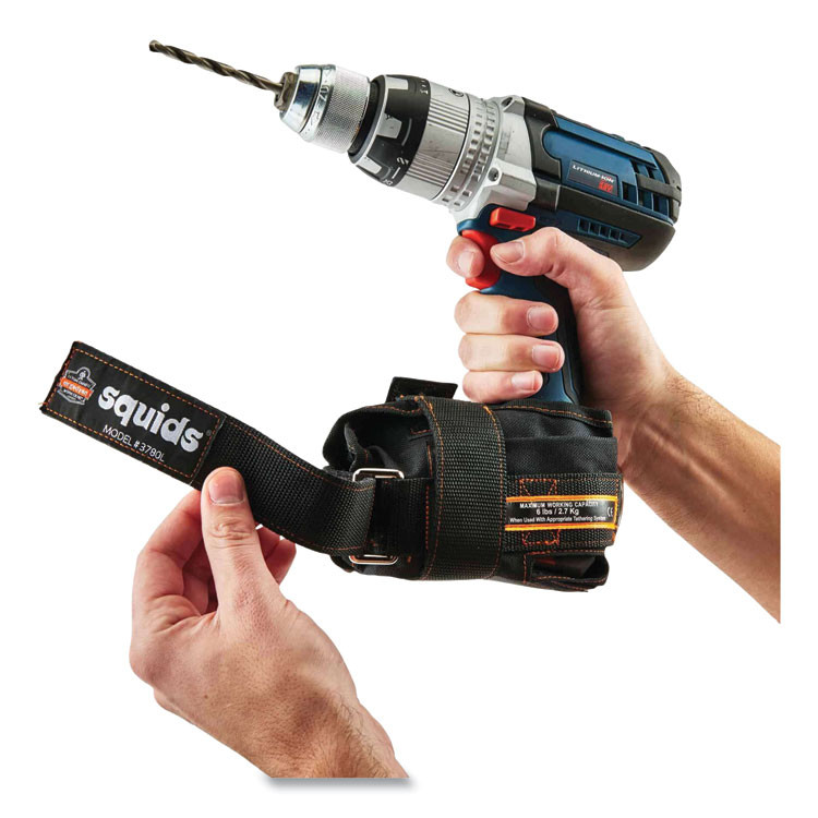 TENACIOUS HOLDINGS, INC. ergodyne® 19784 Squids 3780 Power Tool Trap, Large, 3.25 x 4 x 9, Nylon, Black