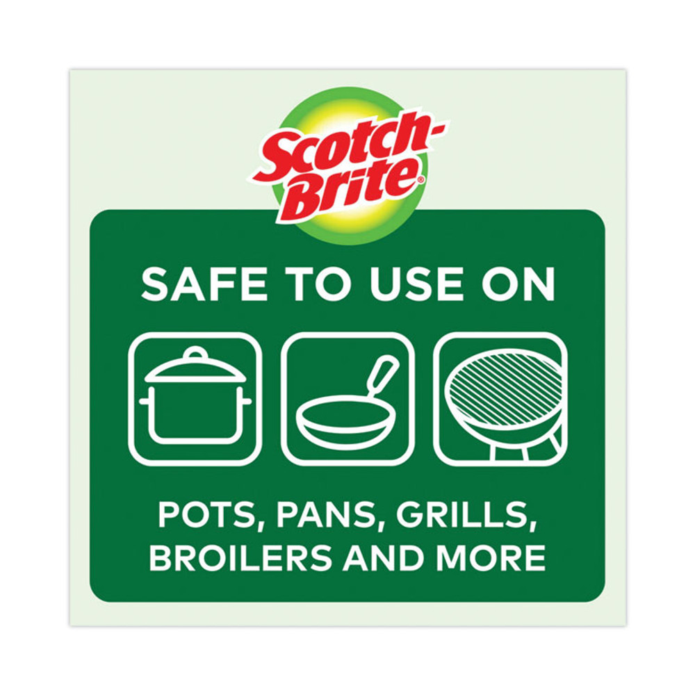 3M/COMMERCIAL TAPE DIV. Scotch-Brite® 214C Metal Scrubbing Pads, 2.25 x 2.75, Silver, 3/Pack, 8 Packs/Carton