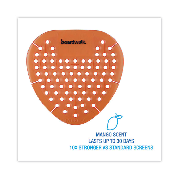 BOARDWALK GEMMAN Gem Urinal Deodorizer Screen, Mango Scent, Orange, 12/Box