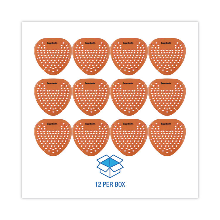 BOARDWALK GEMMAN Gem Urinal Deodorizer Screen, Mango Scent, Orange, 12/Box