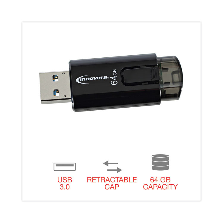 INNOVERA 82064 USB 3.0 Flash Drive, 64 GB