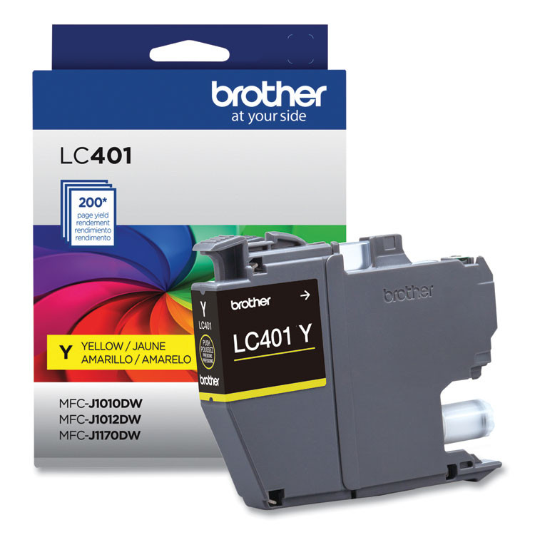 BROTHER INTL. CORP. LC401YS LC401YS Ink, 200 Page-Yield, Yellow