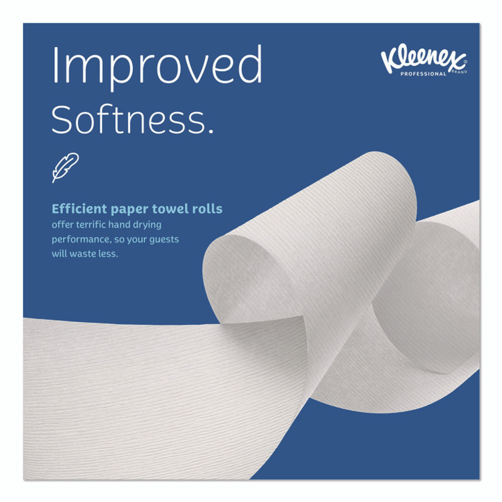 KIMBERLY-CLARK PROFESSIONAL Kleenex® 01080 Universal Hard Roll Paper Towels with Premium Absorbency Pockets, 1-Ply, 8" x 425 ft, 1.5" Core, White, 12 Rolls/Carton
