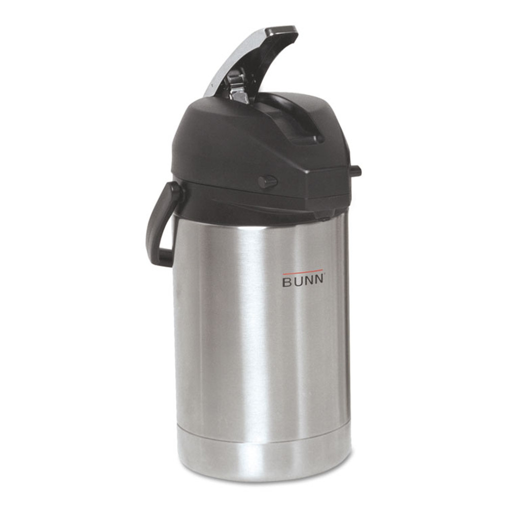 BUNN-O-MATIC AIRPOT25 Lever Action Airpot, 84 oz, Stainless Steel/Black