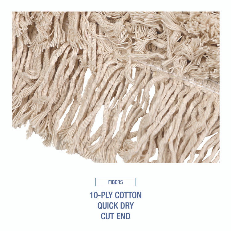 BOARDWALK 1048 Industrial Dust Mop Head, Cotton, 48 x 3, White