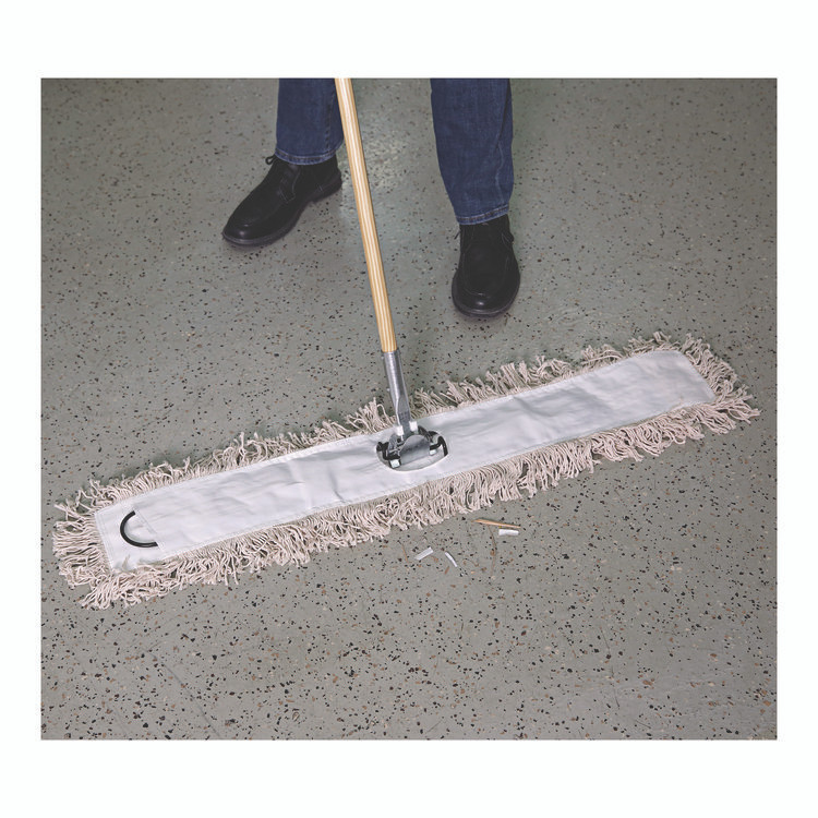 BOARDWALK 1048 Industrial Dust Mop Head, Cotton, 48 x 3, White