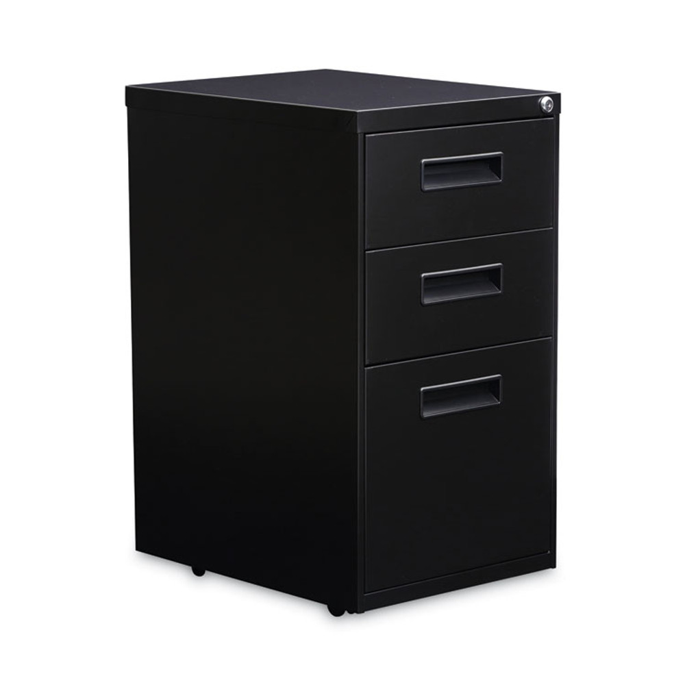 ALERA PABBFBL File Pedestal, Left or Right, 3-Drawers: Box/Box/File, Legal/Letter, Black, 14.96" x 19.29" x 27.75"