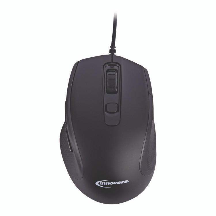 INNOVERA 61014 Full-Size Wired Optical Mouse, USB 2.0, Right Hand Use, Black