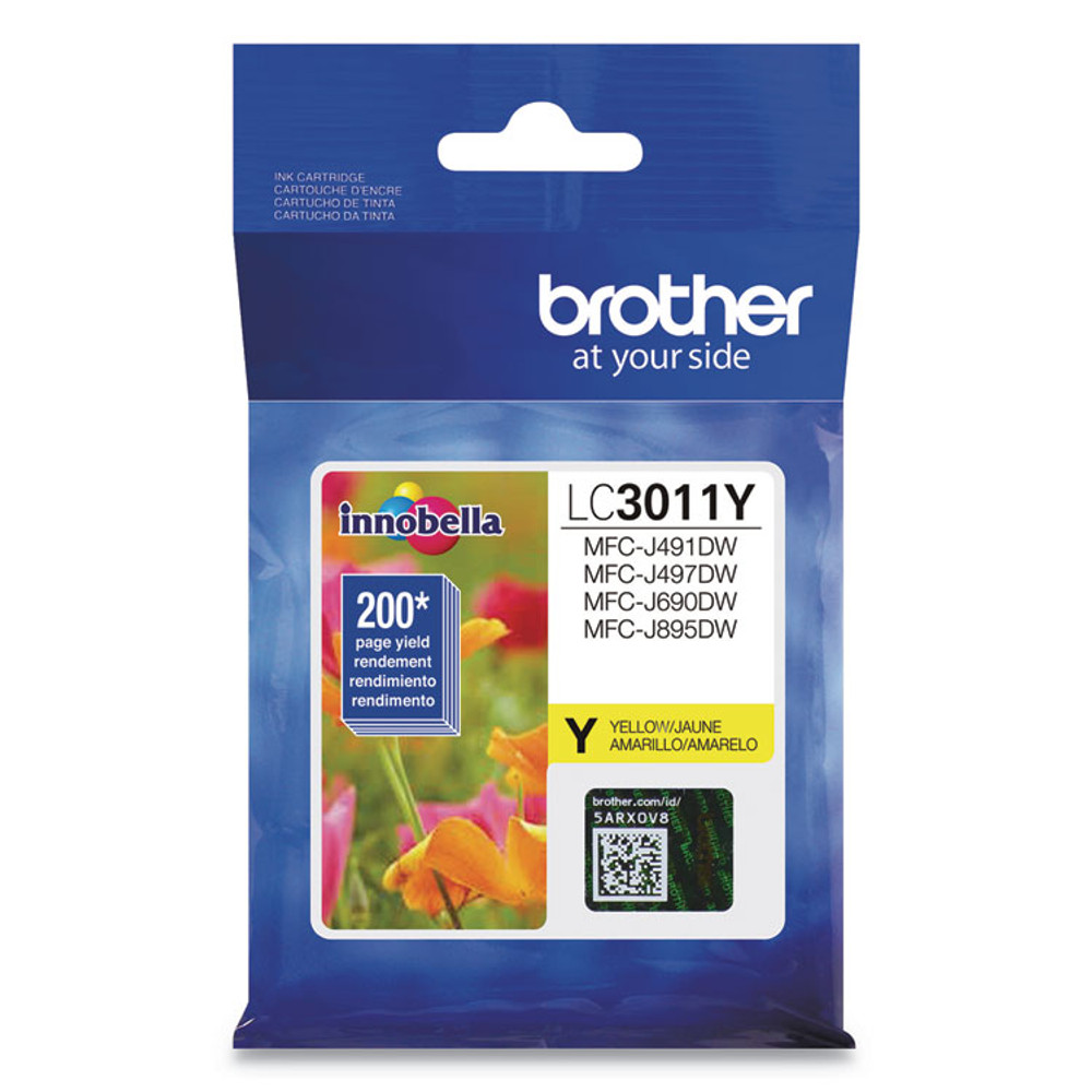BROTHER INTL. CORP. LC3011Y LC3011Y Ink, 200 Page-Yield, Yellow