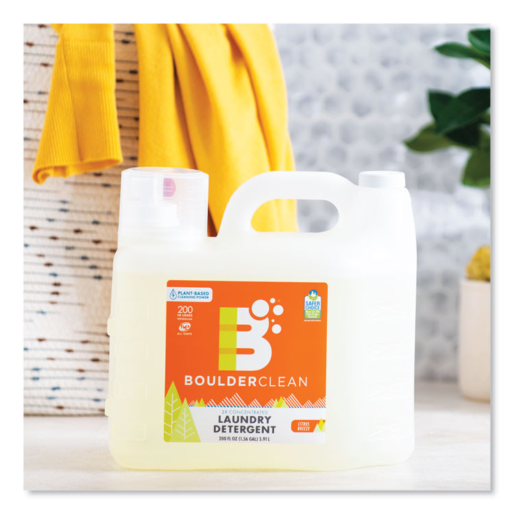 1908 BRANDS Boulder Clean 003038EA Liquid Laundry Detergent, Citrus Breeze, 200 HE Loads, 200 oz Bottle