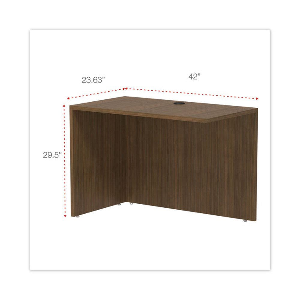 ALERA VA354224WA Alera Valencia Series Reversible Return/Bridge Shell, 42w x 23.63d x 29.5h, Modern Walnut