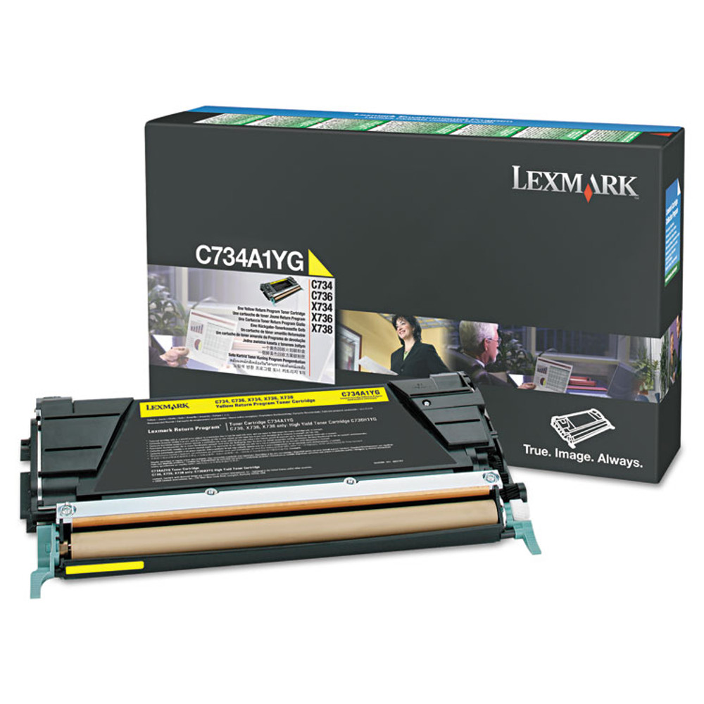 LEXMARK INT'L, INC. X746A1YG X746A1YG Return Program Toner, 7,000 Page-Yield, Yellow