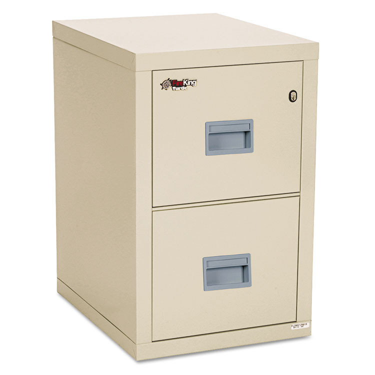 FIRE KING INTERNATIONAL FireKing® 2R1822CPA Compact Turtle Insulated Vertical File, 1-Hour Fire, 2 Legal/Letter File Drawers, Parchment, 17.75" x 22.13" x 27.75"