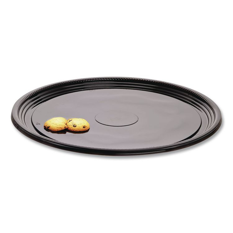 WNA, INC. A518PBL Caterline Casuals Thermoformed Platters, 18" Diameter, Black, Plastic, 25/Carton