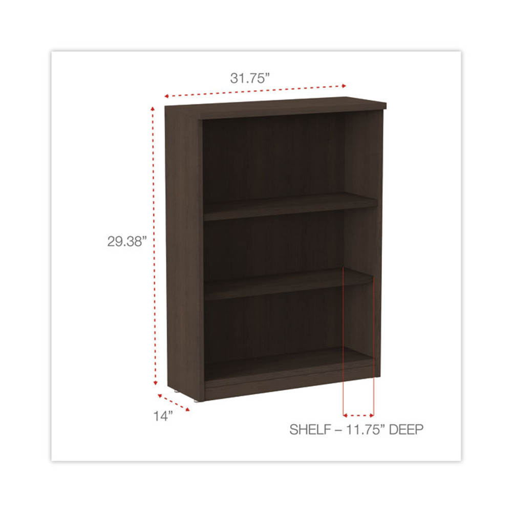 ALERA VA634432ES Alera Valencia Series Bookcase, Three-Shelf, 31.75w x 14d x 39.38h, Espresso