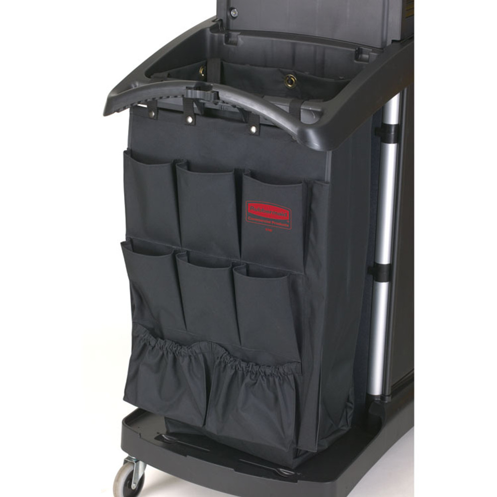 RUBBERMAID COMMERCIAL PROD. 9T9000BLA Fabric 9-Pocket Cart Organizer, 19.75 x 1.5 x 28, Black