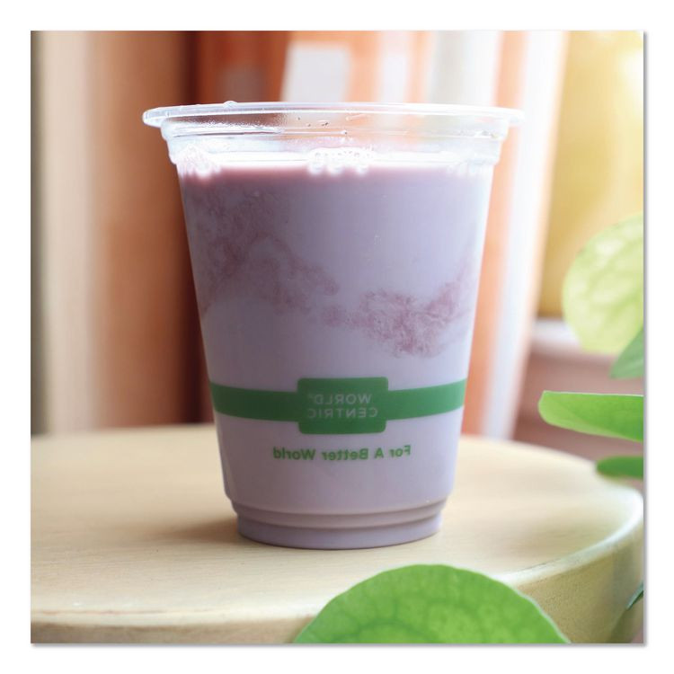 WORLD CENTRIC CPCS12 PLA Clear Cold Cups, 12 oz, Plastic, Clear, 1,000/Carton