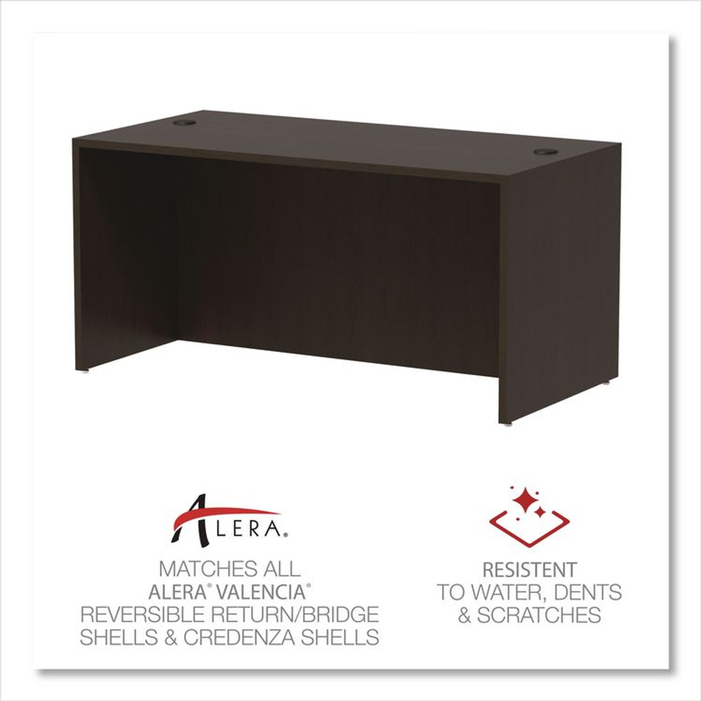 ALERA VA216030ES Alera Valencia Series Straight Front Desk Shell, 59.13" x 29.5" x 29.63", Espresso