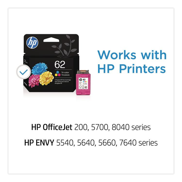 HP INC C2P06AN HP 62, (C2P06AN) Tri-Color Original Ink Cartridge